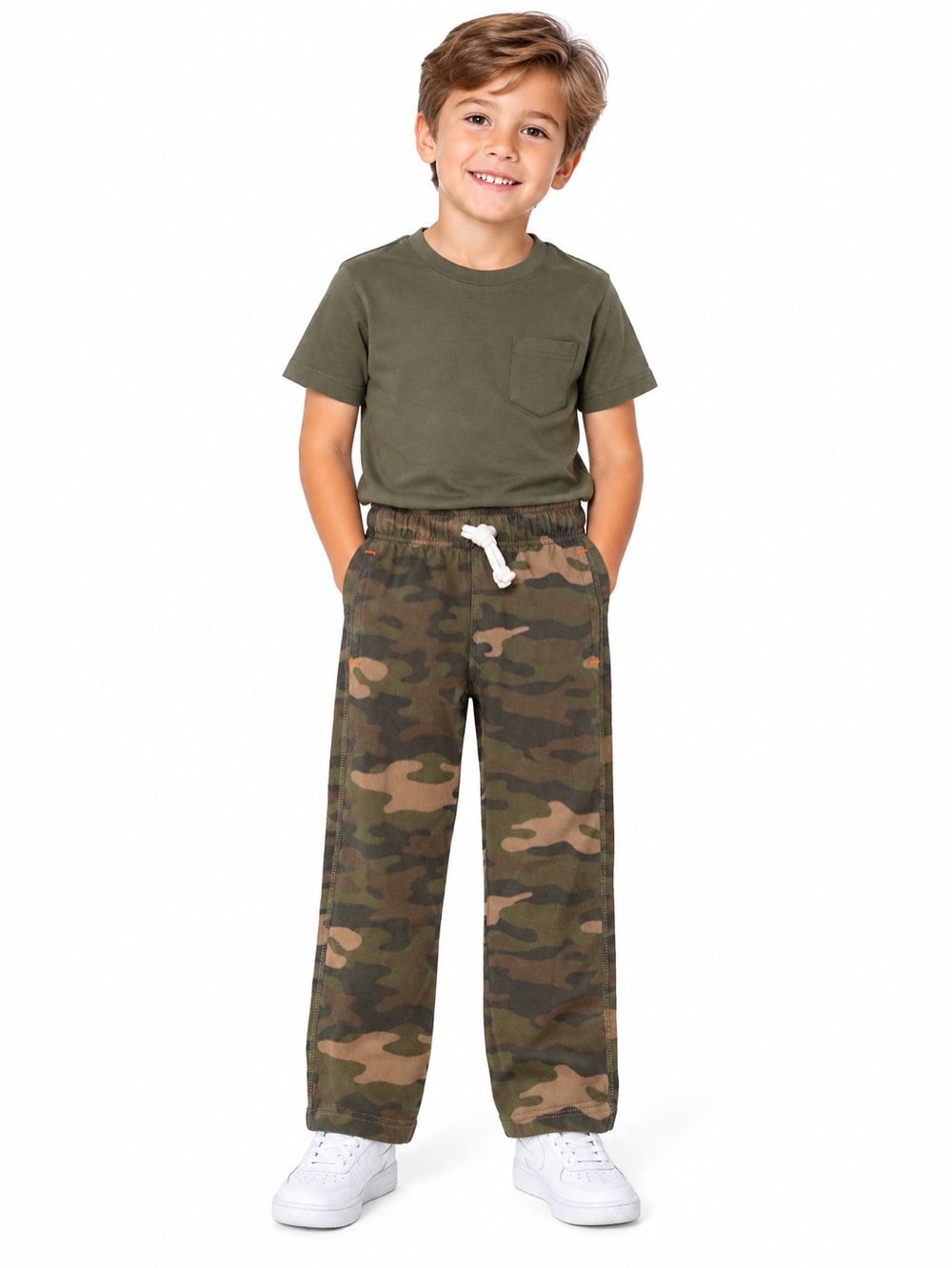 CARTER’S Green Fleece Camo Jogger Pants with Drawstring